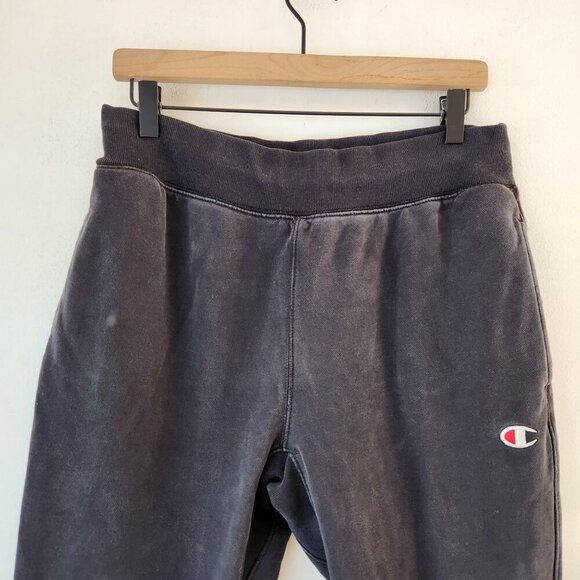 Champion Reverse Weave Black Grey Sweatpants Athletic Pants Men's L - Picture 3 of 8
